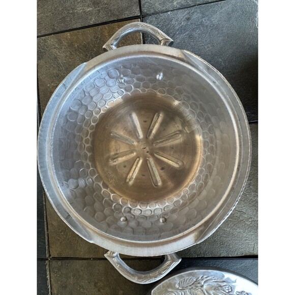 Everlast Hand Forged Aluminum Covered Serving Dish Roses Casserole Handmade - Picture 16 of 16